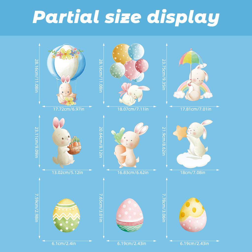 Easter Stickers for Windows Glass Kitchen 2026 New Easter Egg Bunny Decoration Removable Waterproof Holiday Decorations
