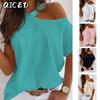 Camicette e camicie a maniche corte con stampa tinta unita casual alla moda da donna