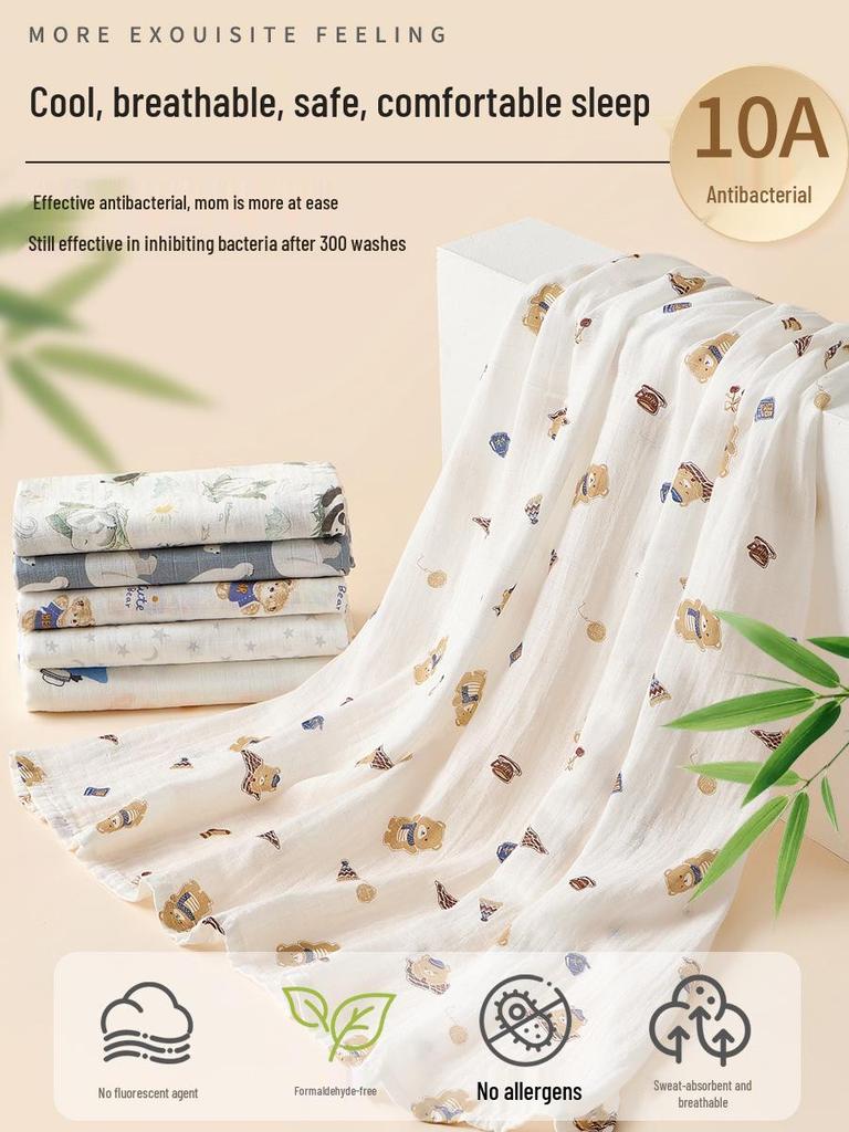 Ultra-thin Baby Cotton Gauze Blanket & Swaddle - Windproof Bath Towel for Newborns