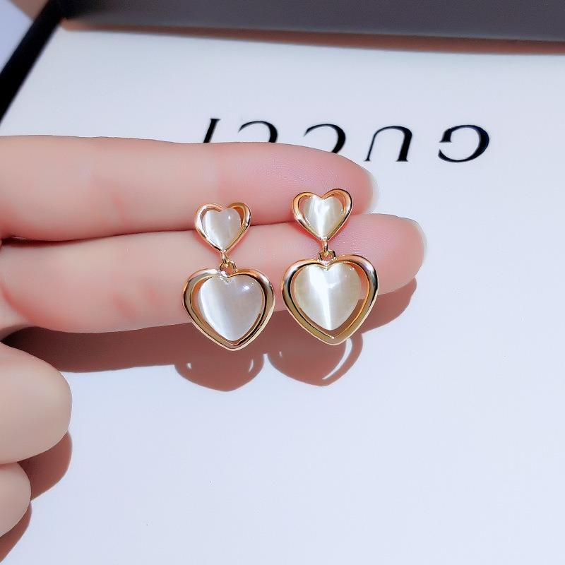 Silver Needle Korea Dongdaemun Temperament New Earrings Geometric Opal Earrings Fashion Versatile New Personalized Earrings