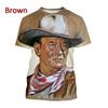 3D Printed John Wayne Graphic T-Shirt Fashion Personality Unisex Hip Hop Street Style Casual Round Neck Short Sleeve T Shirt Top