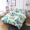 Butterfly Bedding Set 3D Flower Duvet Cover Quilt Cover with Zipper Queen Double Microfiber Comforter Set Kid Girl ChristmasGift