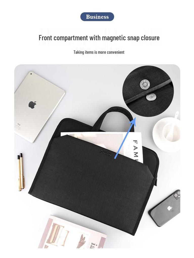 Waterproof Oxford Briefcase: Men's Handheld Bag for Documents, Laptop, Business, Lawyer, Meetings, with Zipper