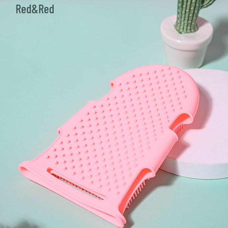 Double-Sided Silicone Bath & Shower Brush for Daily Body Massage & Skin Cleansing розовый