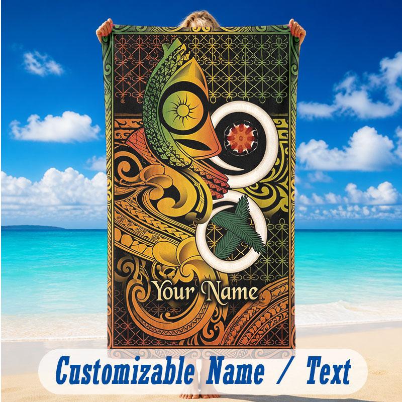 Decorative Artwork Theme Beach Towel Personalized Custom Name & Text Soft Quick Dry Beach Towel for Swimming Travel