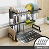 1pc Kitchen Stainless Steel Cutlery Drainer Shelf 2-Tier Over Sink Dish Drying Rack Dish Drying Rack Kitchen Accessories