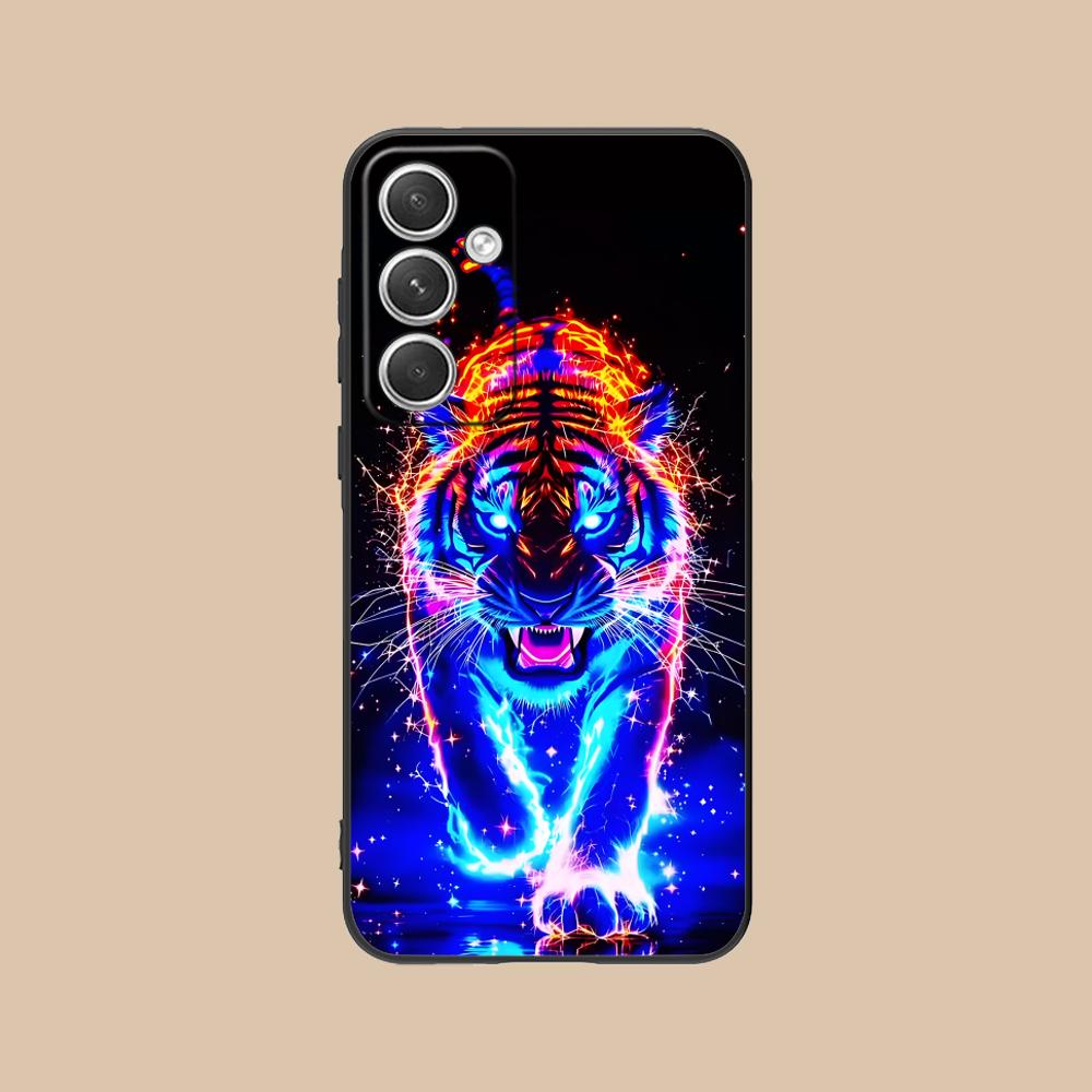 Tiger Neon Mobile Cell Phone Case for Samsung Galaxy S26 S25 S24 S23 S22 S21 S20 Note20 Plus FE Ultra Colorful Cover Cover