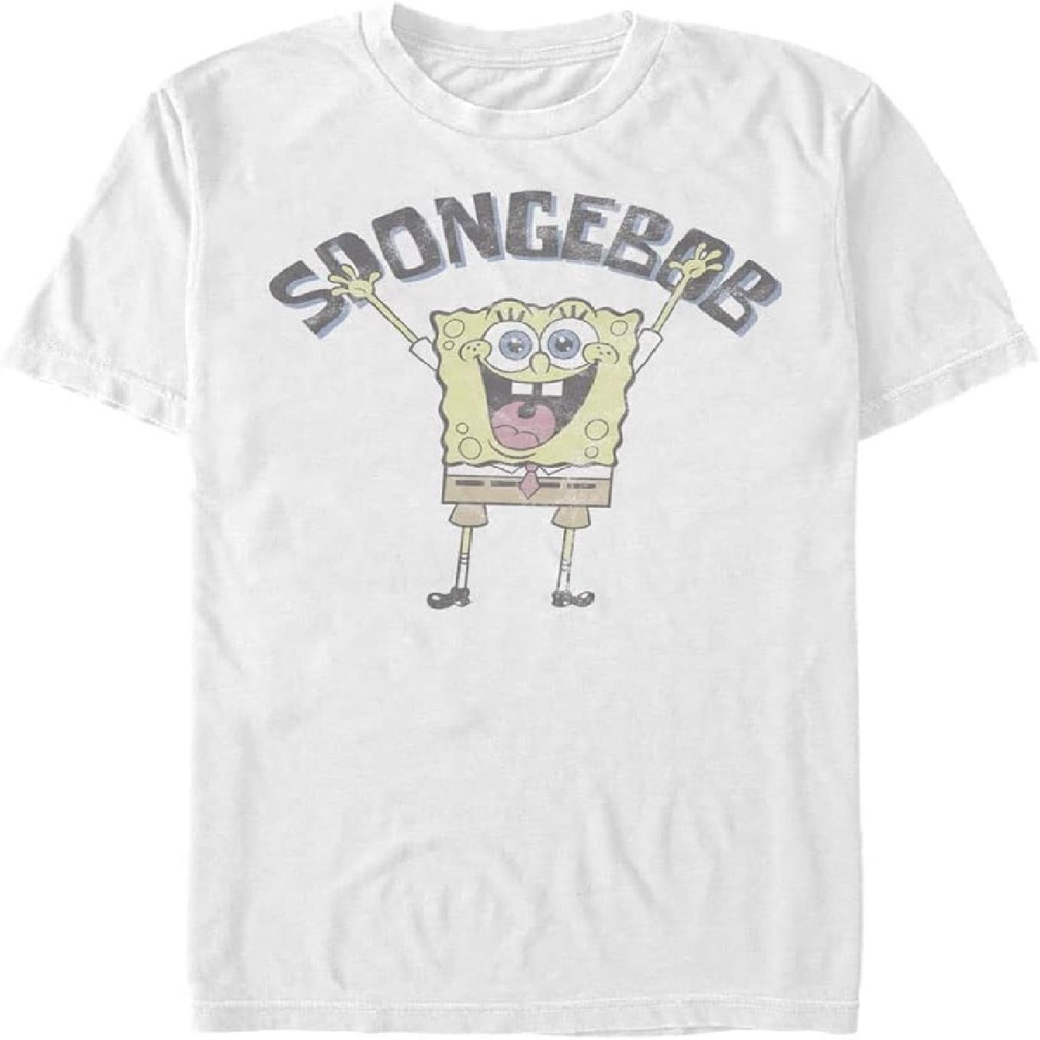 

Nickelodeon Большие и высокие Губка Боб Квадратные Штаны Счастливый Боб Мужские Топы Футболка с коротким рукавом S белый