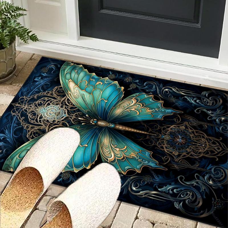 Neon Butterfly Dreamscape Office Rug Chair Mat, Entryway Carpet, Suitable for Front Door, Bedroom, Living Room, Desk, Holiday Gift