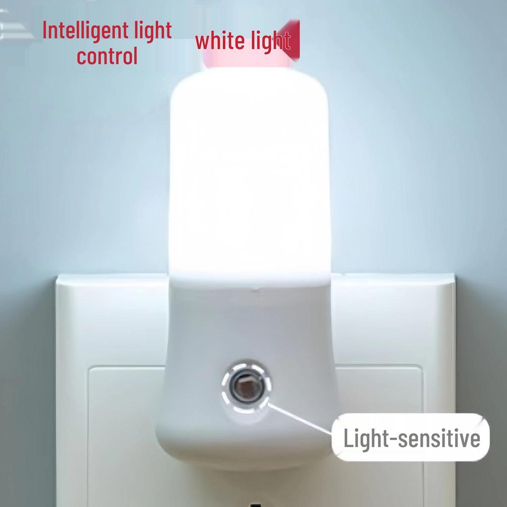 Smart LED Night Light with Dual Standard Socket and Energy-Saving Sensor