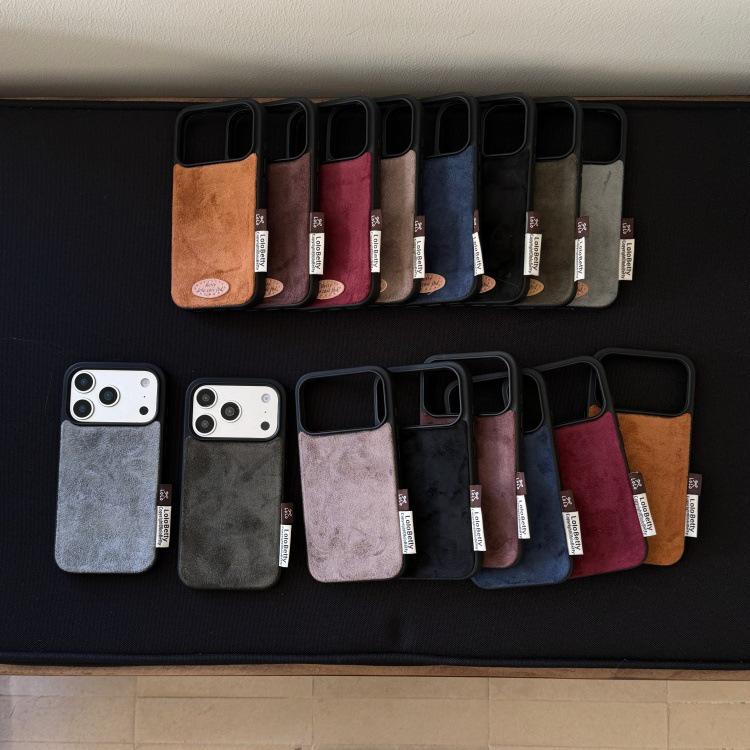 Autumn/Winter Retro Solid Suede Plush iPhone 17 Pro Max/16P/15/14 Case