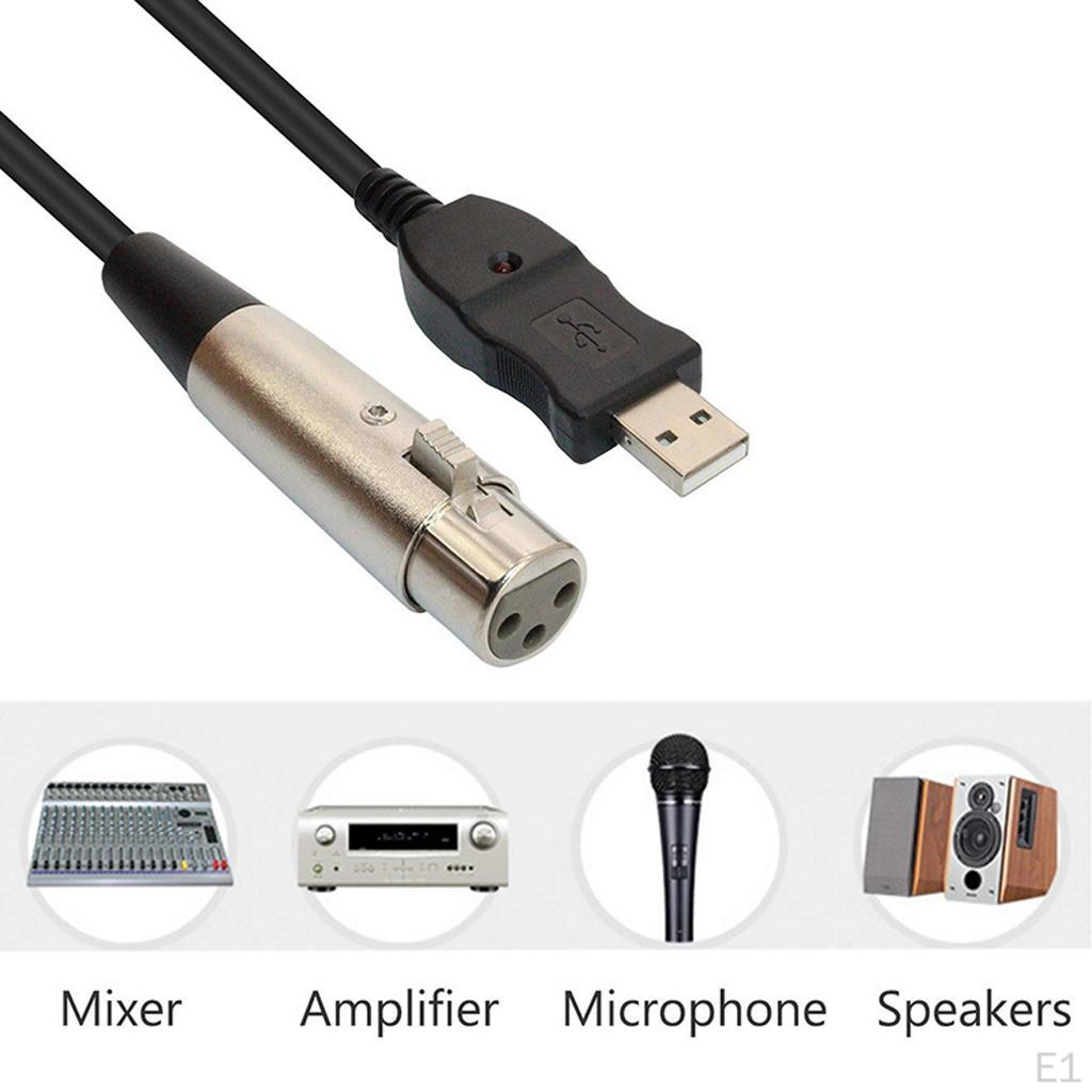 3Meter USB2.0 Microphone Cable USB Male To XLR Female Instrument