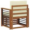 Outdoor Sofa Set Solid Acacia Wood and Polyester