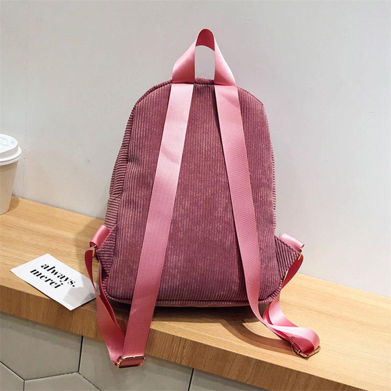 Lässiger weiblicher Rucksack Frauen College Schultaschen Reiserucksack Cord Umhängetaschen für Mädchen im Teenageralter Sport Rucksack