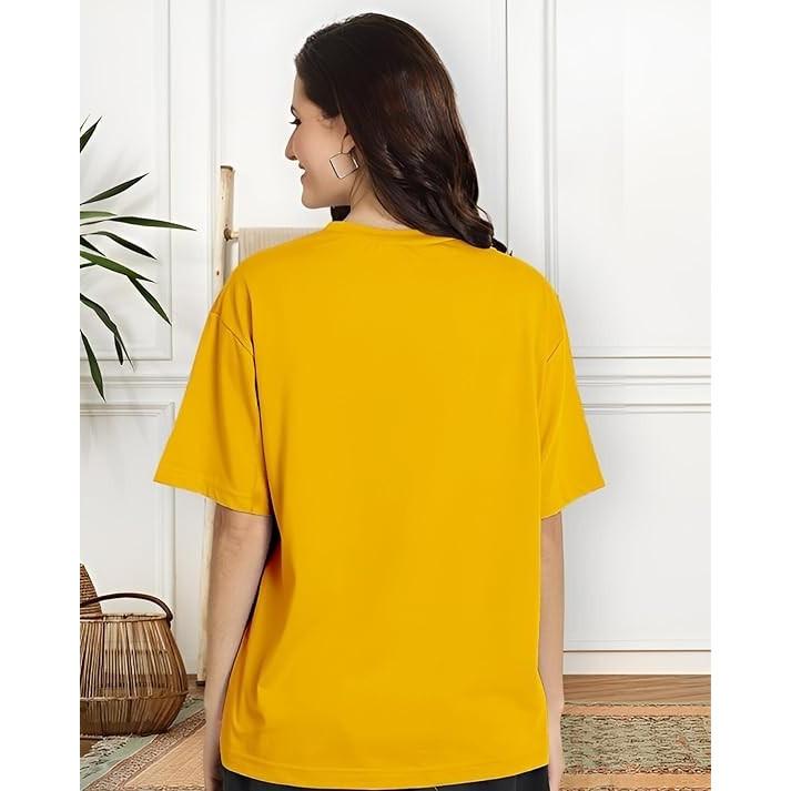 Beautiful Graphic Printed Cotton Blend T-shirt Women Summer Wear Top Combo of 2