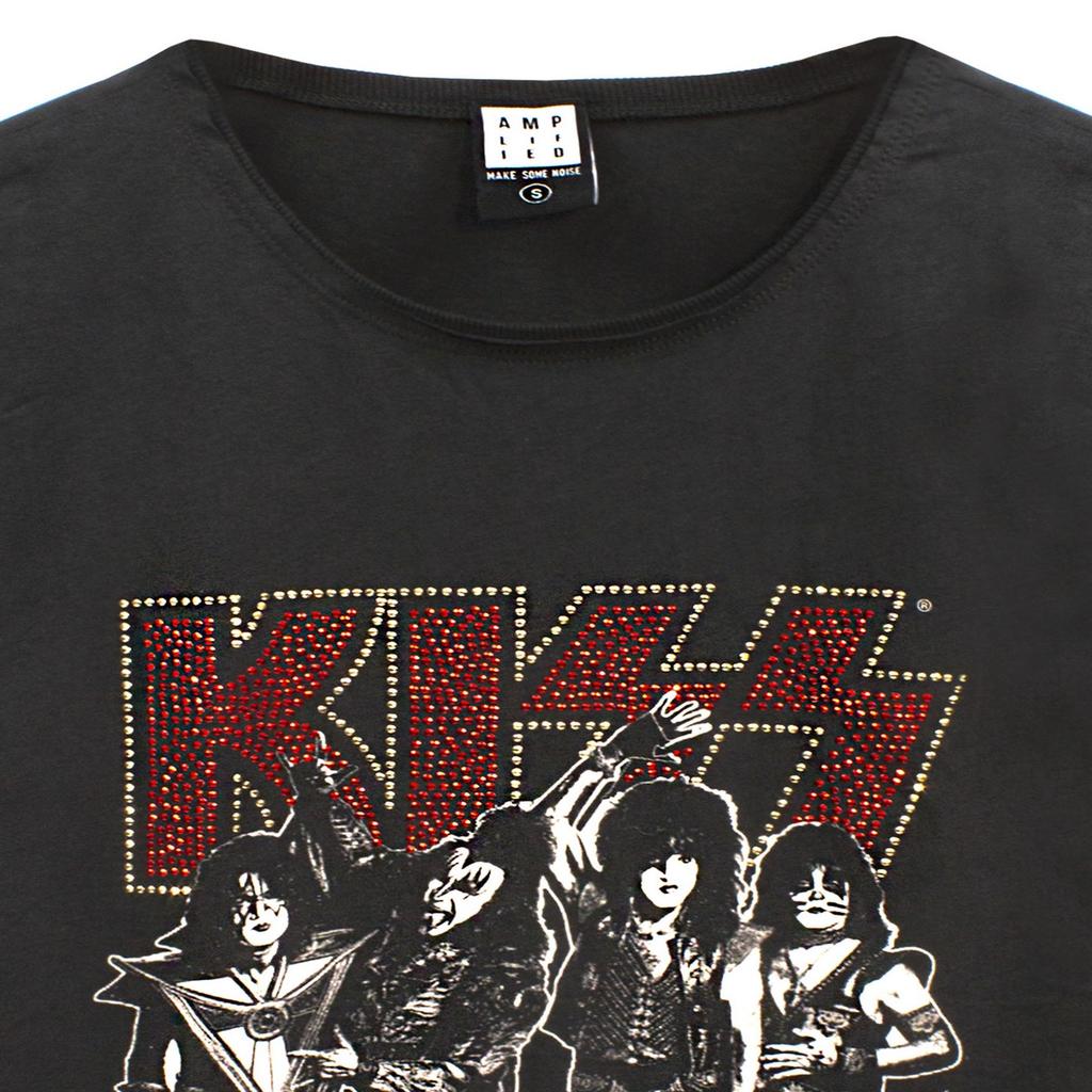 Amplified Womens/Ladies Let Me Go Rock N Roll Kiss Diamante T-Shirt