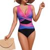 2026 European and American New Bikini Swimsuit Women's Color Matching To Cover The Belly and Show Thinness One-piece Bikini Swimsuit