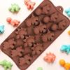 Cartoon Silicone Chocolate Mold Animal Lion Bear Shape Chocolate Candy Ice Cubes Children's Food Supplement Party Baking Tools