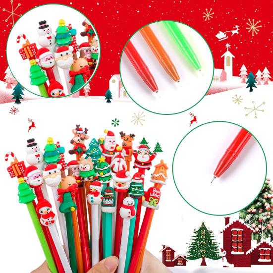 Yousheng 10/20Pcs Christmas Gel Ink Pens Deer Snowman Santa Claus Design Kids Gel Pens School Supplies Christmas Party Favors