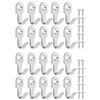 20/10Set Mini Stainless Steel Hook With Screw Items Key Rack Wall Punching J-shaped Hooks Kitchen Accessories Bathroom Hardware