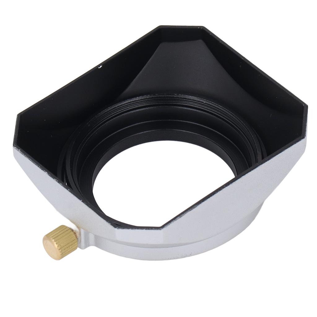 Lens Hood Silver Retro Square Lens Hood Shade for 40.5MM Digital Camera Mirrorless Camera Lens