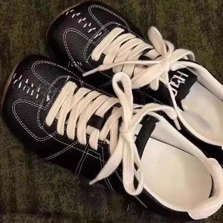 Time Line - Minimalist Litchi Pattern Structure German Training Shoes 4cm 2025 Summer New Comfortable Soft Sole Casual Shoes Women