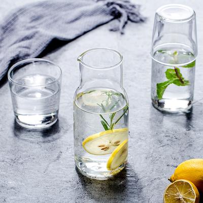 Transparent One-Person Drinking Glass Cold Kettle, Simple Thickened Juice Beverage Cup, Borosilicate Glass High Temperature Resistant Cold Kettle