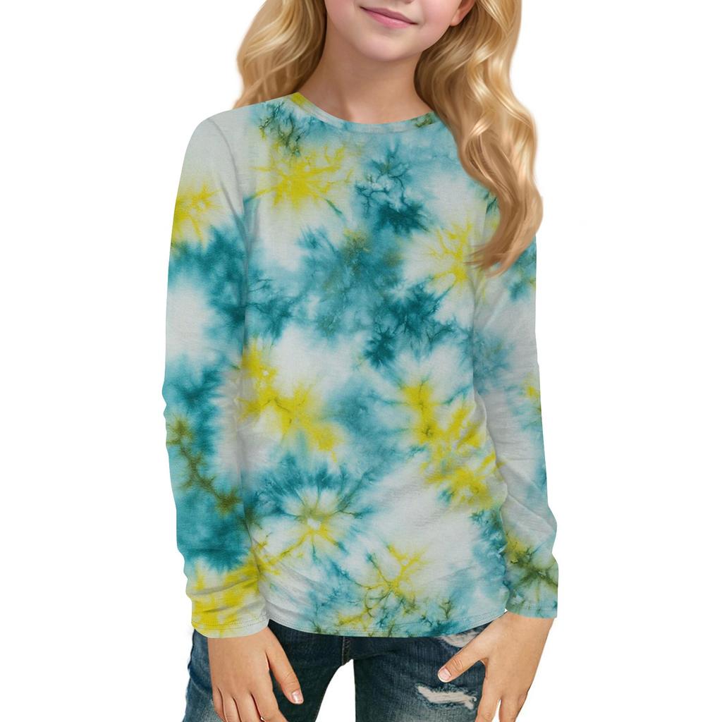 Dziecięca bluzka z długim rękawem z okrągłym dekoltem, z nadrukiem, codzienna