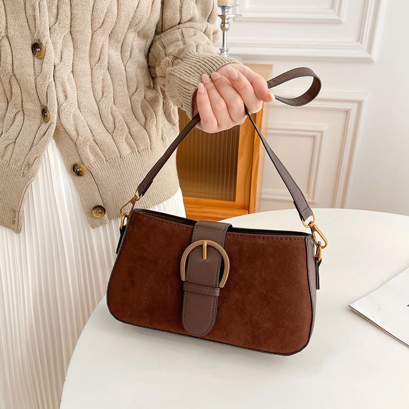 Retro Handbag: Niche Design Frosted Shoulder/Crossbody Bag