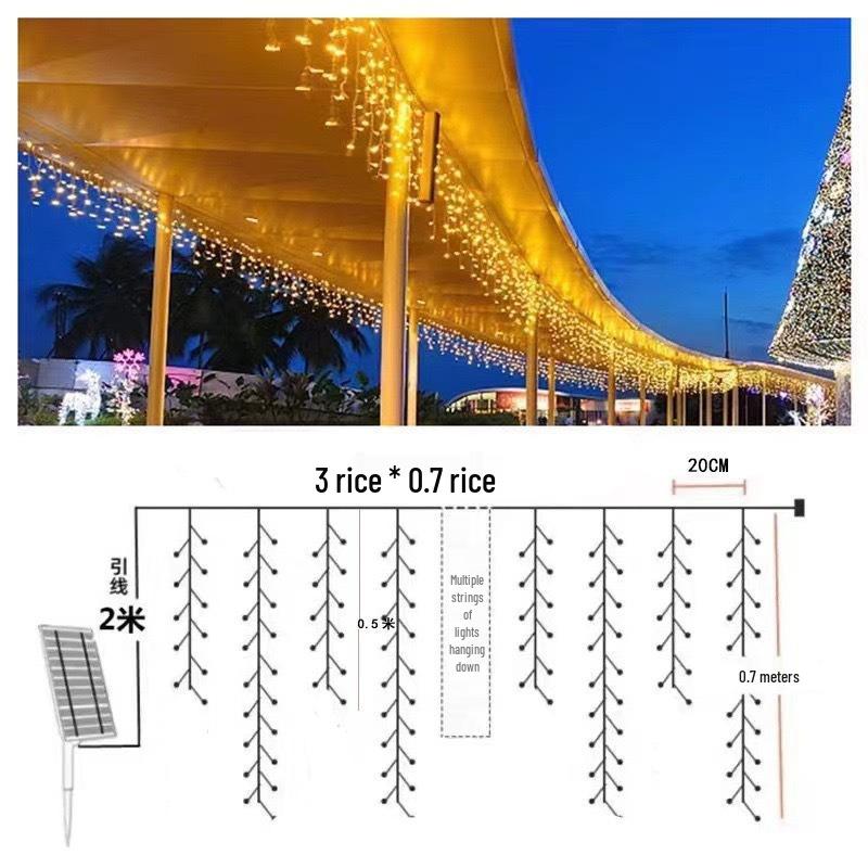 

Solar-Powered Baby s Breath Icicle Lights: Outdoor Waterproof Decorative String for Weddings and Gardens EU Low Voltage Plug-in
