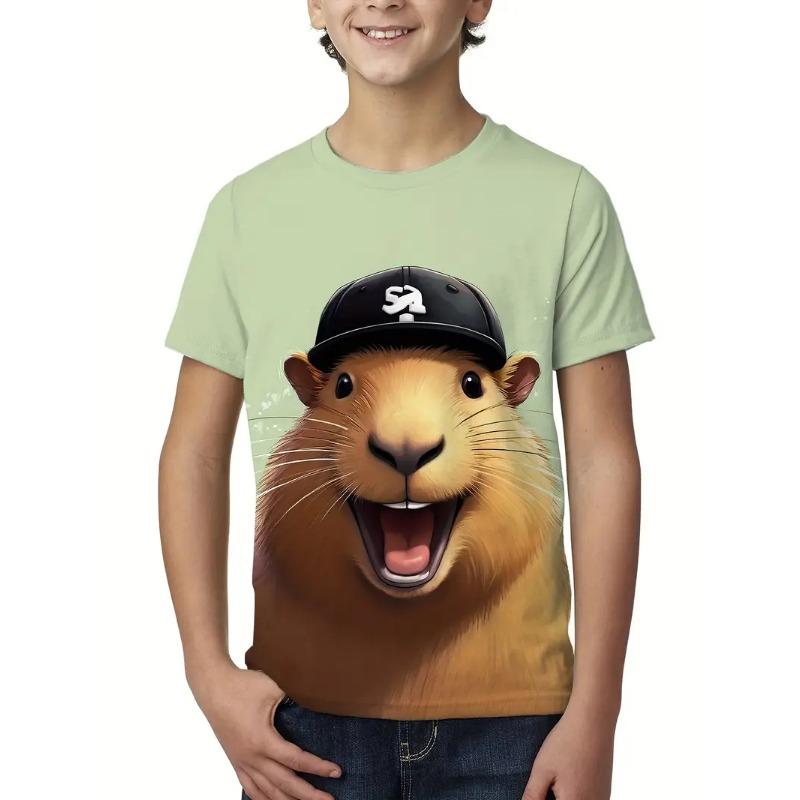 Cute Cartoon Capybara Graphic T Shirt Men Women 2025 Summer New Animal Capybara T-Shirts Casual Oversized Kids Boys Tees Tops