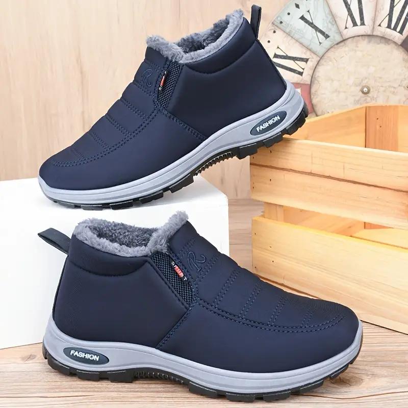 Nadměrná velikost 48 Ultra teplé zimní boty Unisex - Boty s tlustou podrážkou, Kotníkové boty s podšívkou s vysokou hustotou a technologií Thermal Lock, Zimní boty