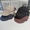 Striped Casual Beret Hat Women Lightweight Sun Protection Cap For Outdoor Use