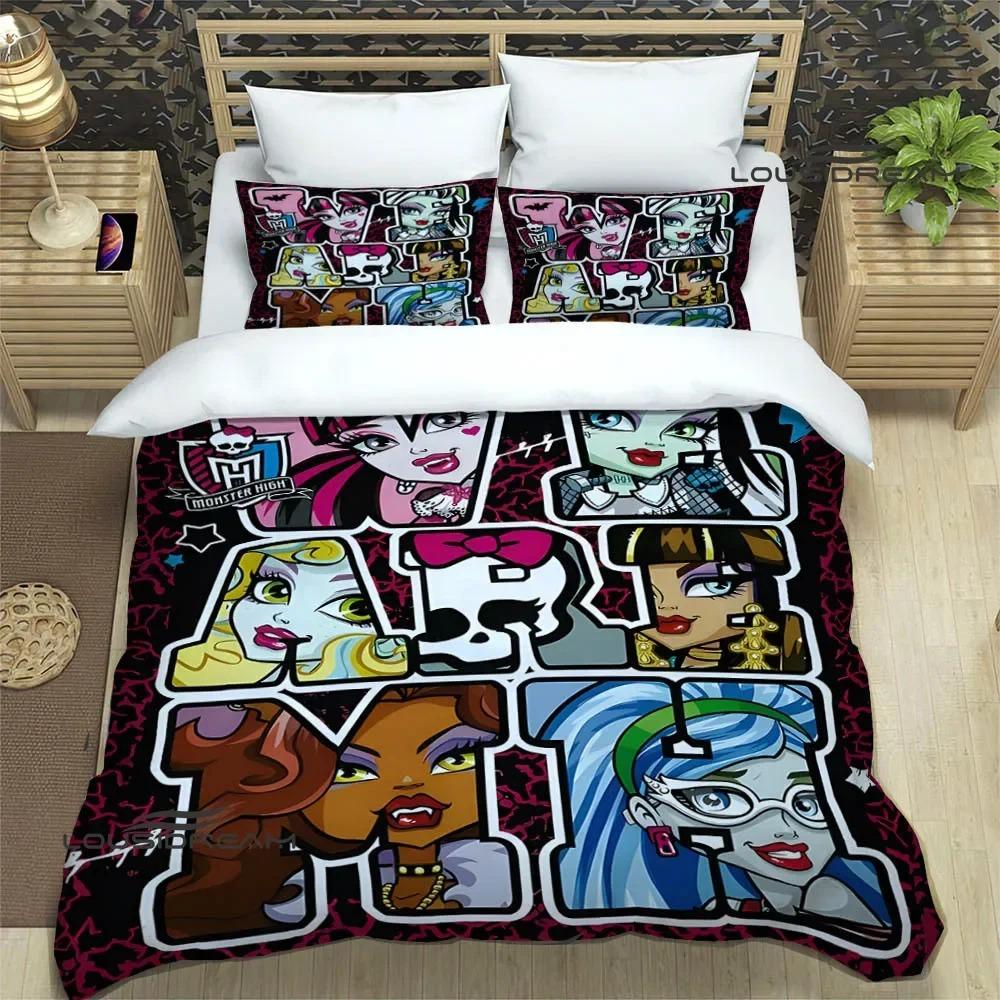

Набори постільної білизни з принтом Monster High із мультфільмами. Вишукані набори речей. Підодіяльник. Підодіяльник. Комплект постільної білизни. Розкішний подарунок на день народження. AU Single 140x210cm
