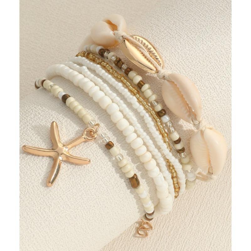 Böhmisches Seestern Perlen Muschel Armband Sommer Strand Wind Urlaub Mehrschichtiger Schmuck