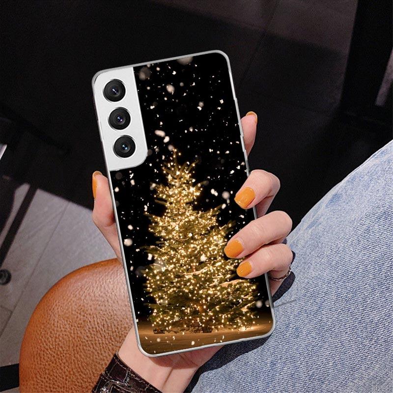 Merry Christmas Tree Snow Phone Case For Samsung Galaxy S24 S25 Edge S26 Ultra S23 S22 S21 Plus S20 FE + Personalized Print Cove