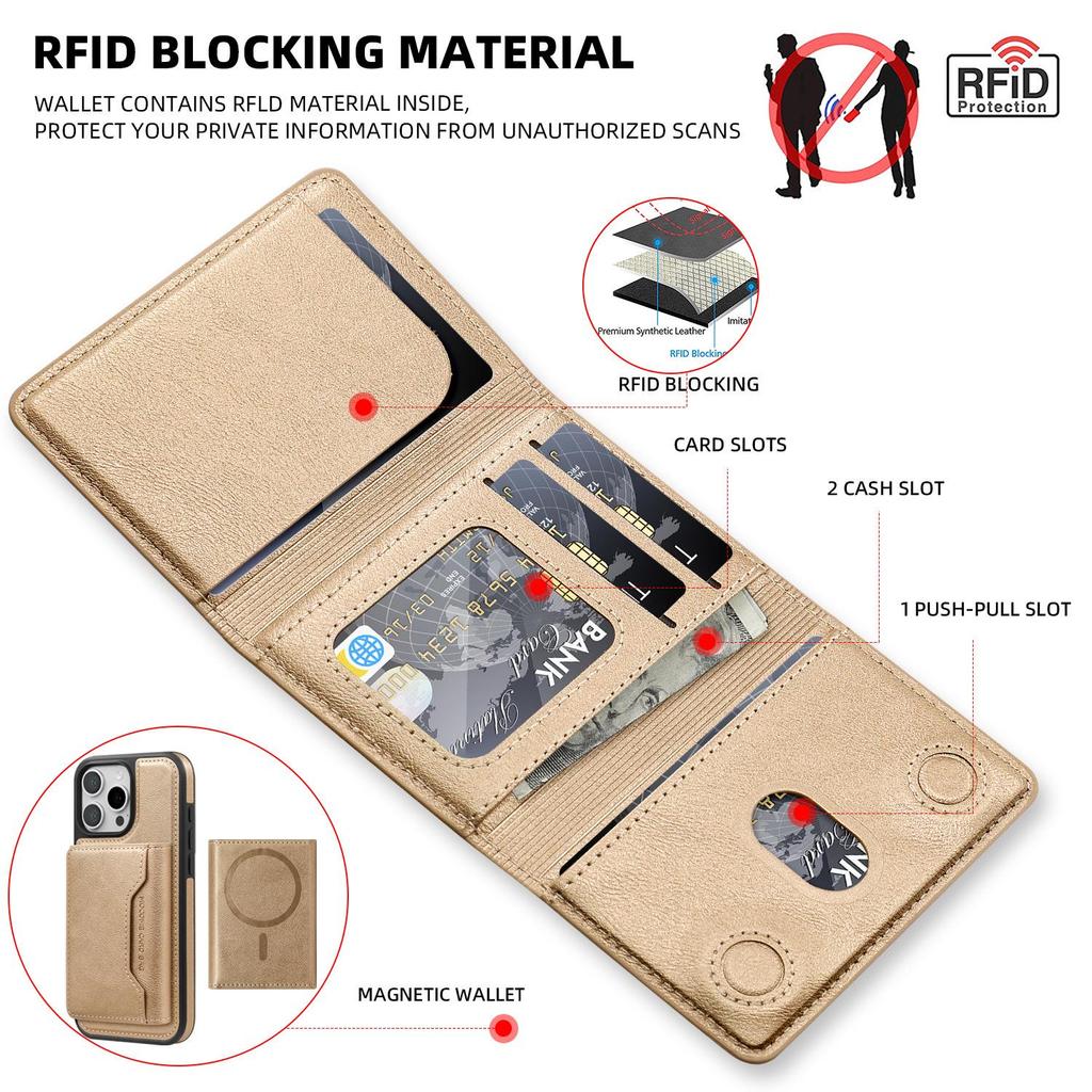 iPhone 16 Pro Max Flip Leather Case with 15 Card Slots