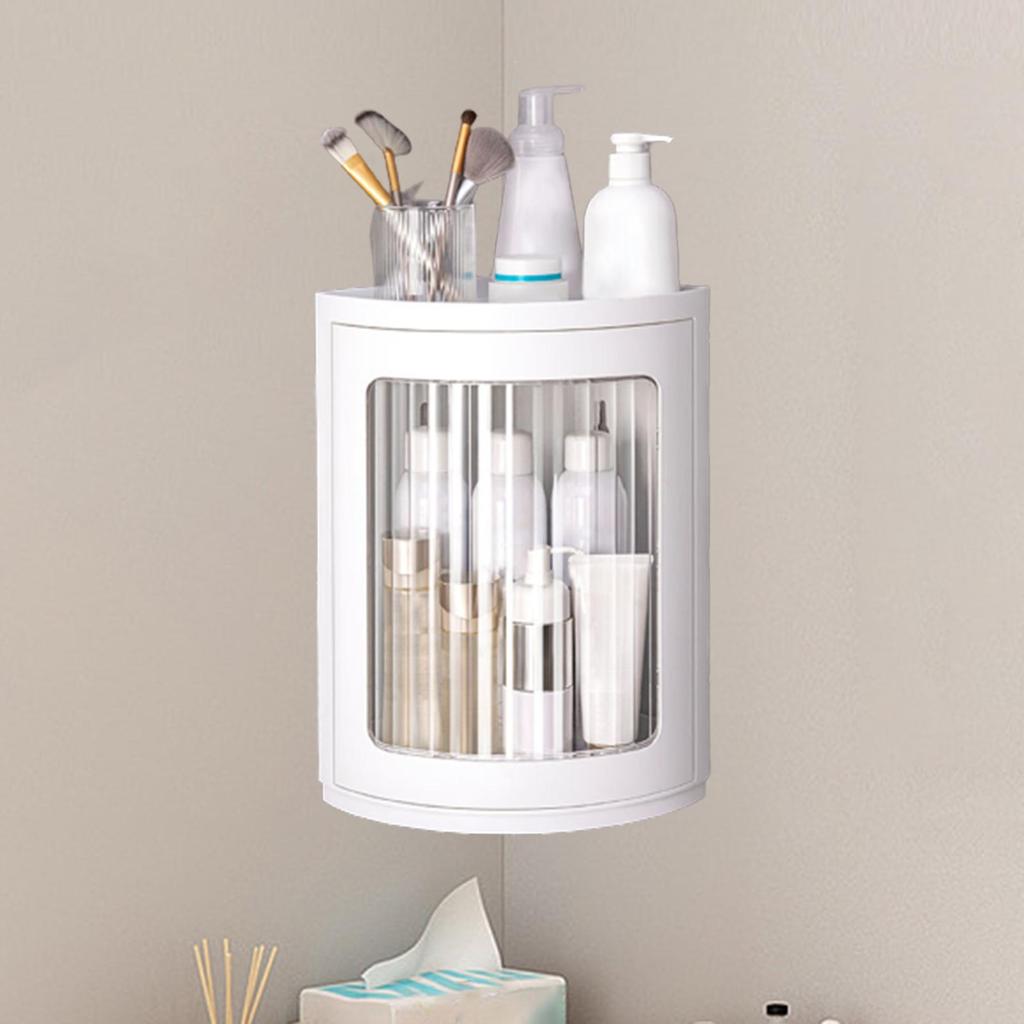 Bathroom Locker Cosmetic Storage Rack Large Capacity Degree Rotating for Countertop Vanity Tray