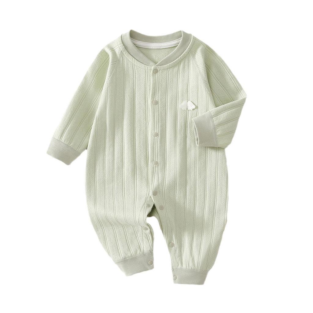 Newborn Pure Cotton Long-Sleeve Jumpsuit for Spring/Autumn - Baby Romper Pajamas for Crawling