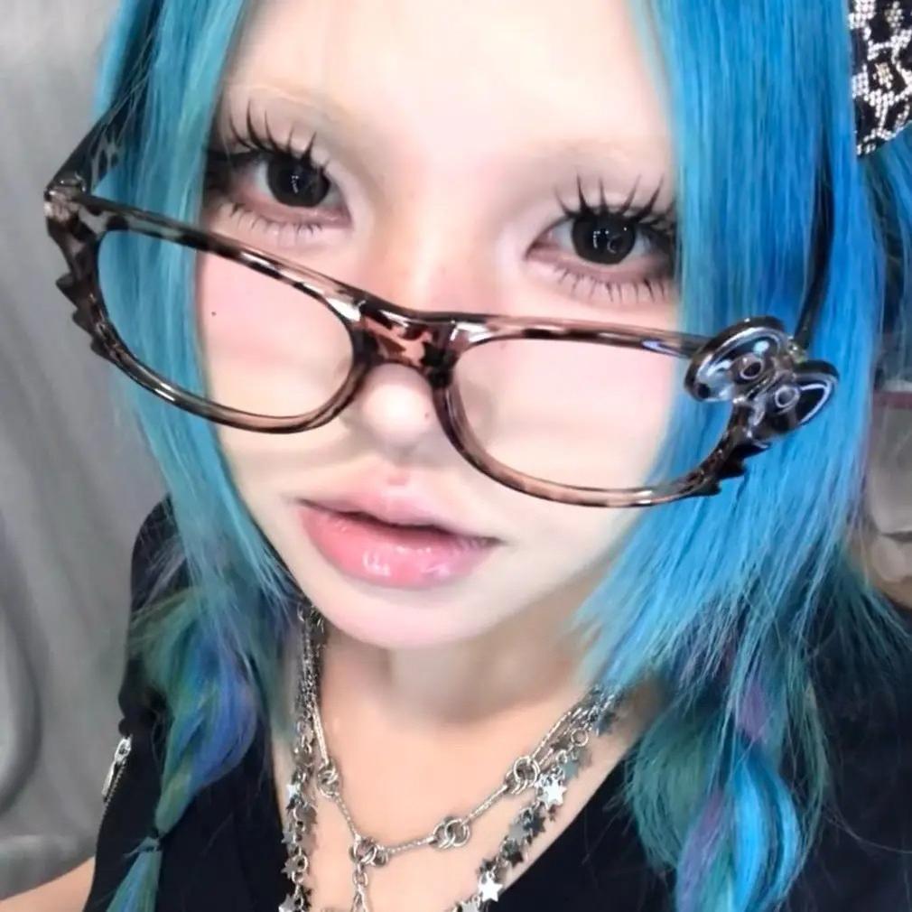 Stylish Leopard Print Eyeglass Frame Bow Accessories Adorable Cartoon Style Anime Y2K Vintage Reading Eyeglass Frame Girls Gifts