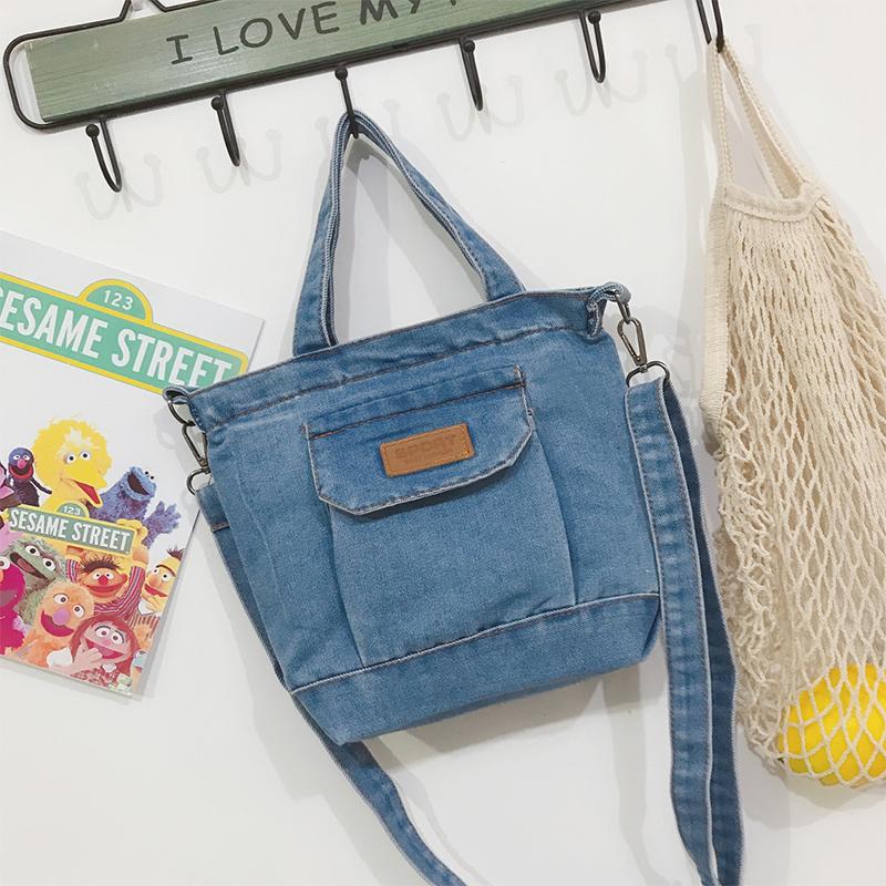 Crossbody Bag Casual Denim Fashionable Handheld Large Capacity Shoulder Bag