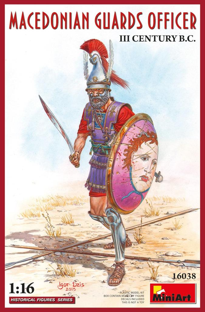 MiniArt Historical Figure Macedonian Guard Officer Century Plastic Model Kit MA16038 1/16 (3rd BC)