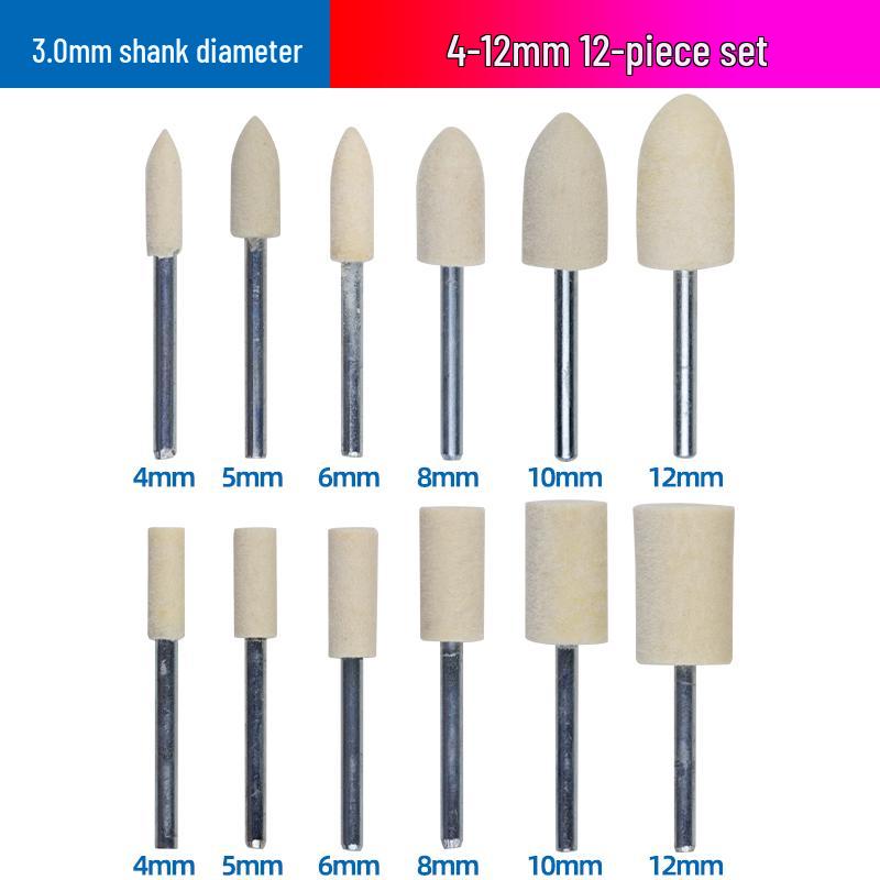 Wool Polishing and Grinding Head for Metal, Gemstone, Glass, and Jade