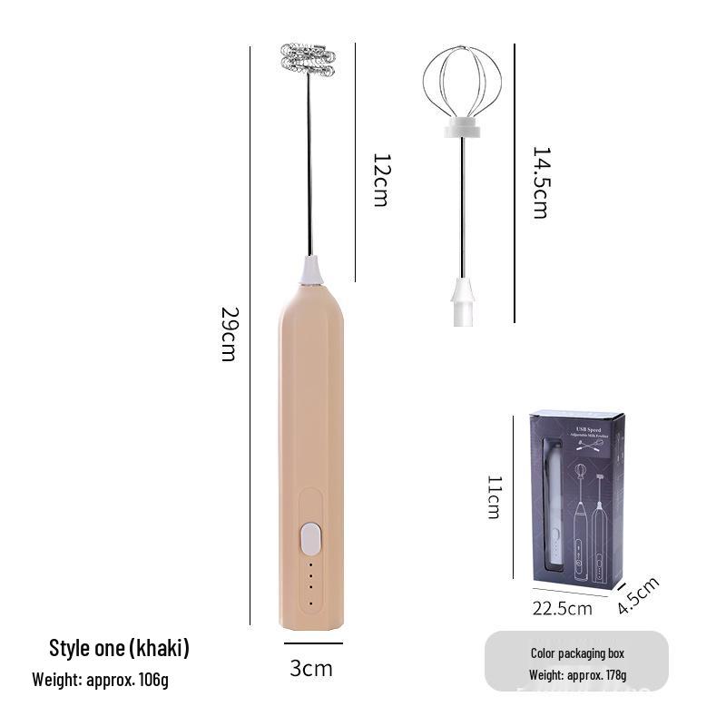 Portable Wireless Electric Milk & Coffee Frother Mixer Dual Head + Rechargeable