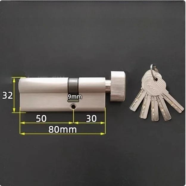 Special Custom Security Door Center Asymmetry Brass Lock Cylinder with Knob Aluminum Alloy Door Eccentric Lock Core Height 32mm