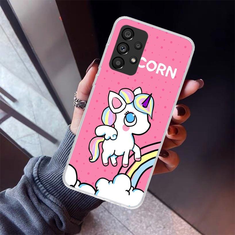 Pink Unicorn Rainbow Phone Case For Samsung Galaxy A17 A16 A15 A14 A13 A57 A56 A55 A54 A53 A37 A36 A35 A34 A33 A26 A25 A24 A23 G