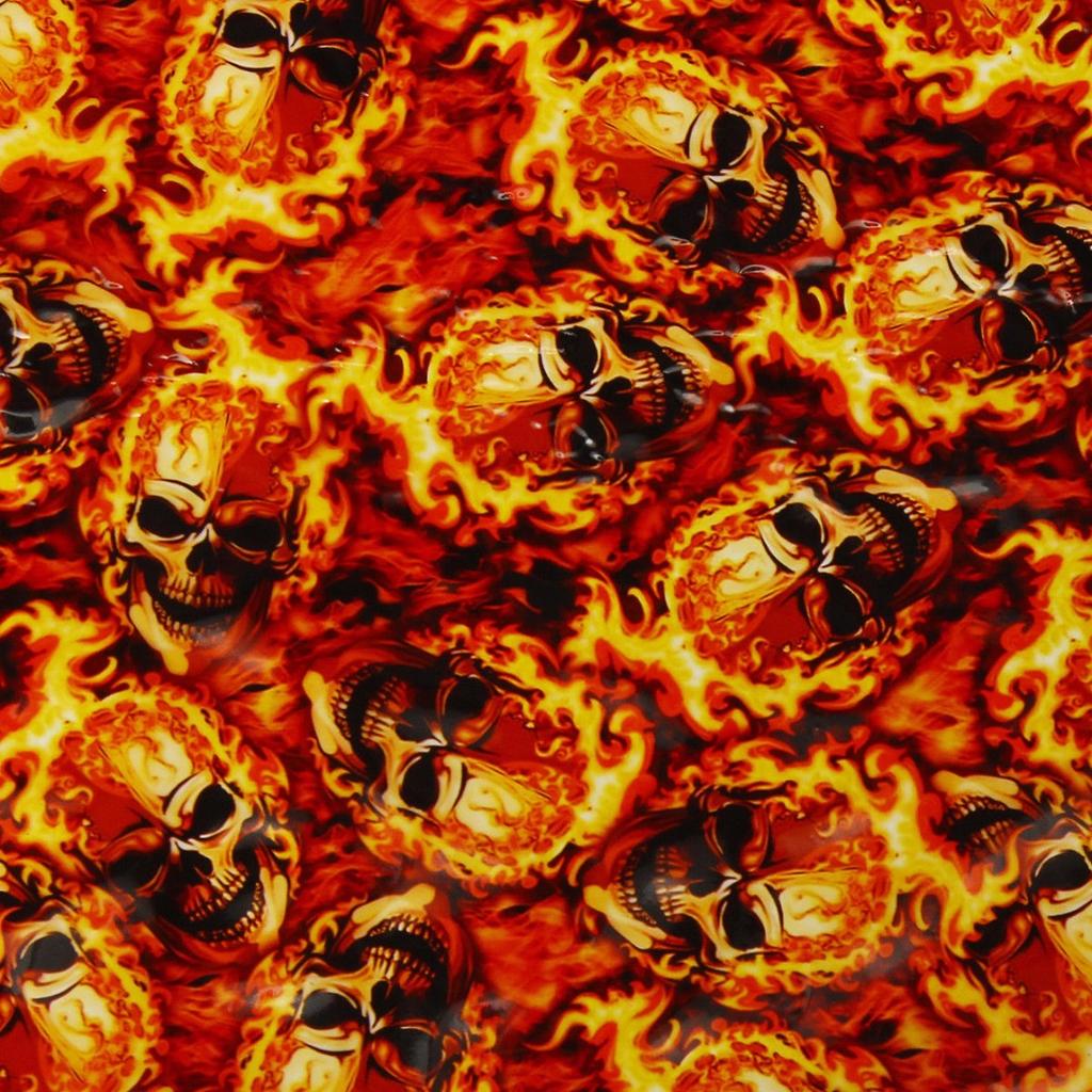 Ny 0,5*1m Red Fire Skulls PVA Hydrographic Water Transfer Film Printing Hydro