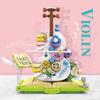 Flower Creative Books Violins Building Blocks Children Toys Desktop Ornaments