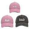 DAD MOM MINI Printed Dad Mama Mini Love Caps Washed Cotton Adjustable Embroidery Baseball Cap Outdoor Sunscreen Hats