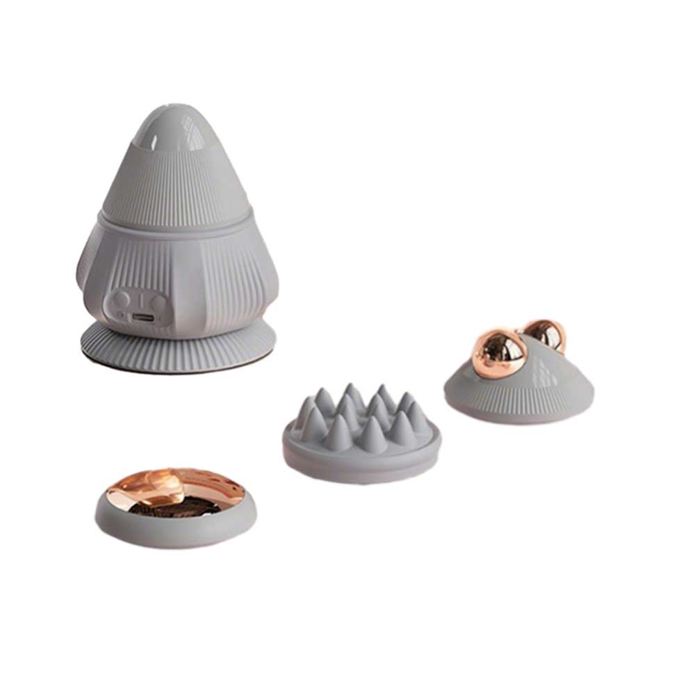 

4 In 1 Fascia Massager Ball Adsorption Type Ball Massage Cone Fitness Muscle Lumbar Waist Back Shoulder And Neck Relaxation серый